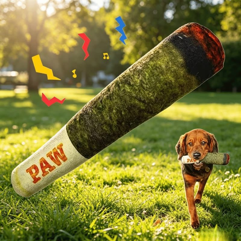 Funny Interactive Dog Toys Cigar Design Plush Squeaky Pet Toys