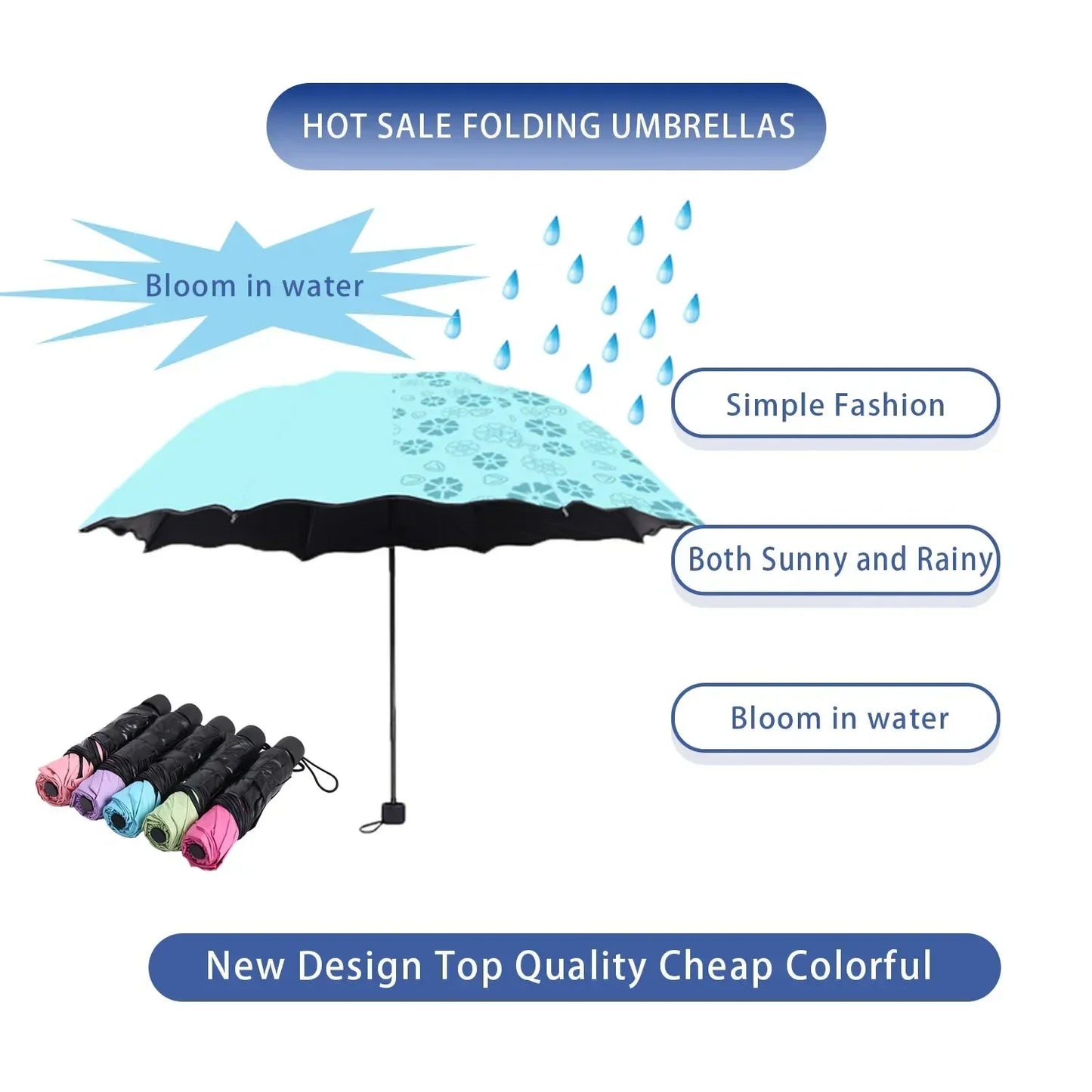 Red Leaf Portable Folding Umbrella
