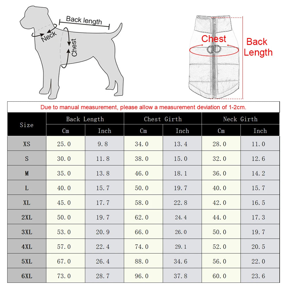 Pet Dog Warm Winter waterproof jackets
