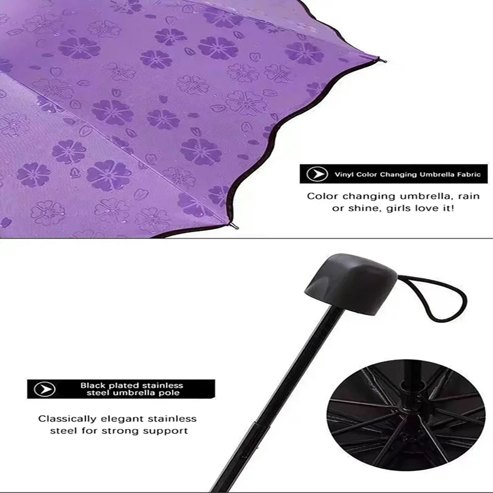 Red Leaf Portable Folding Umbrella
