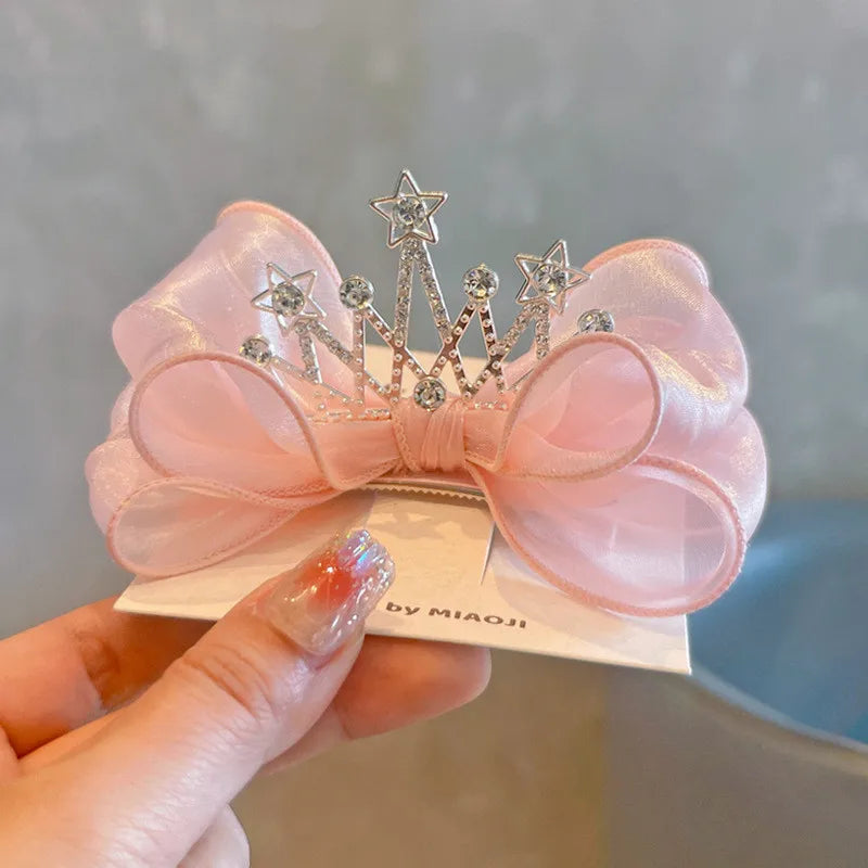 Pets Hair Clip Crown Bow