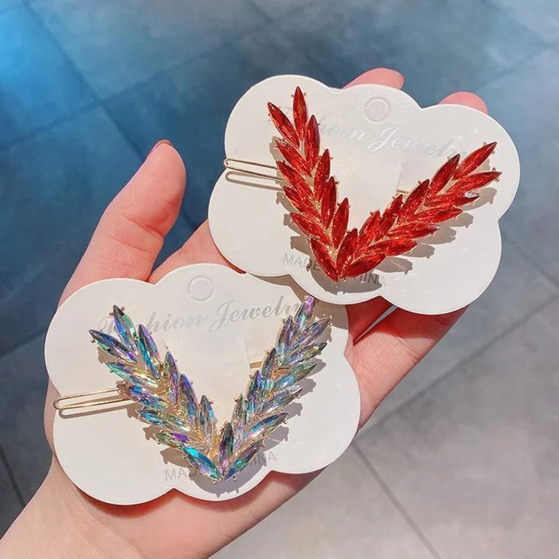 Luxury Crystal V-Shape Hair Clip for Women