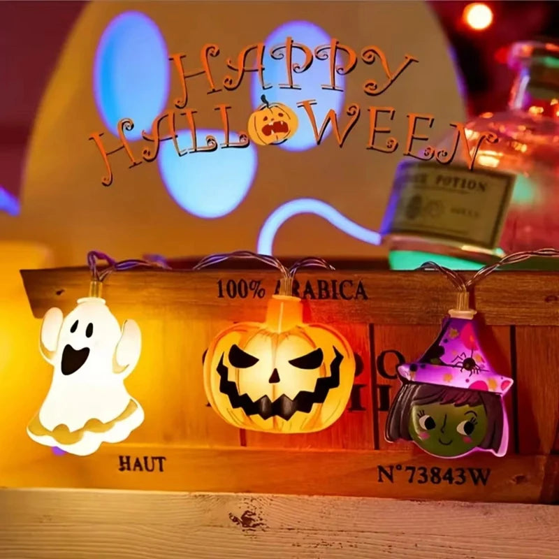 LED Halloween Pumpkin Ghost String Lights