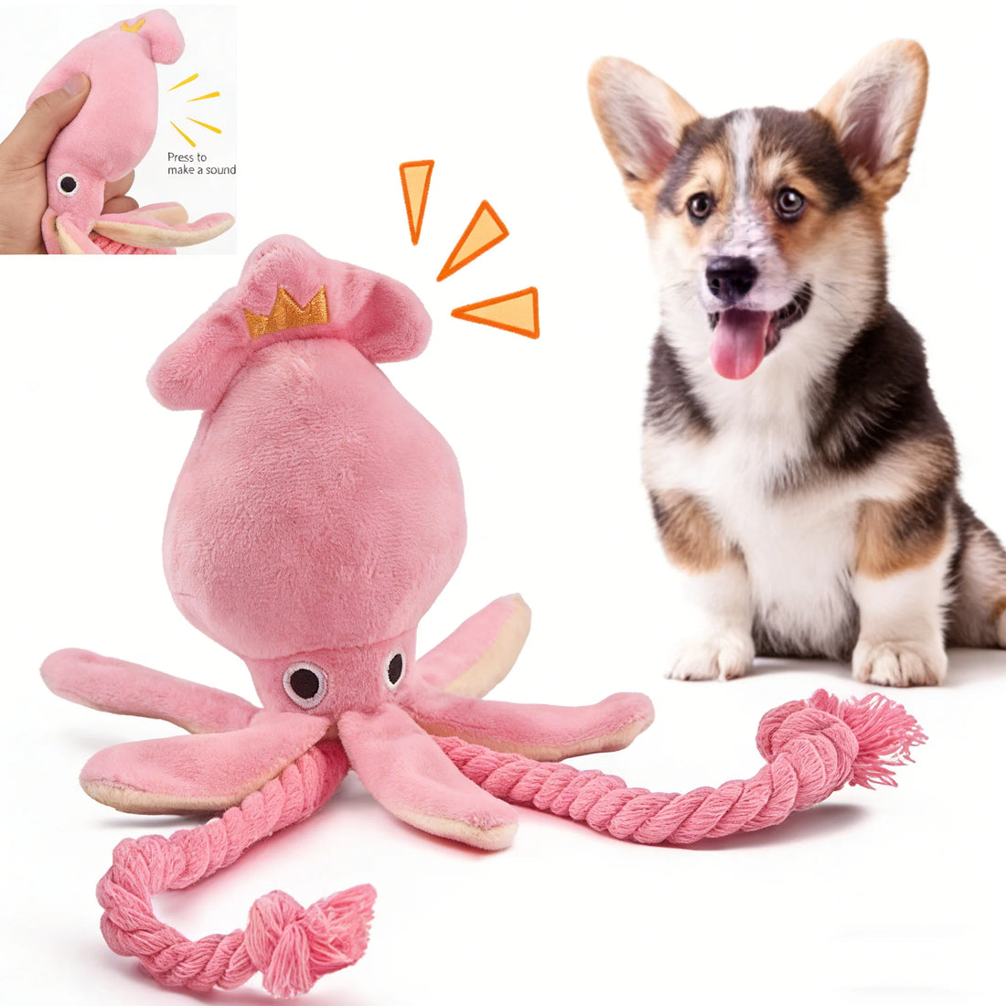 Sound-emitting Cotton Rope Octopus