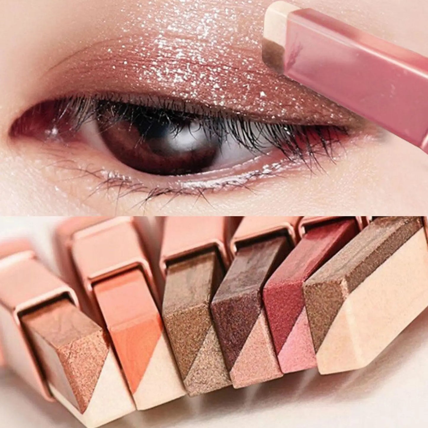 Dual-Color Waterproof Shimmer Eyeshadow Stick