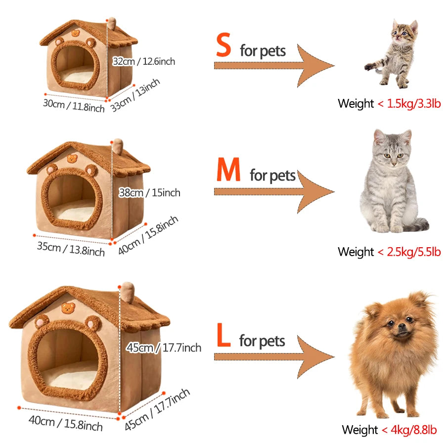Foldable Pet Removable Washable Cat House
