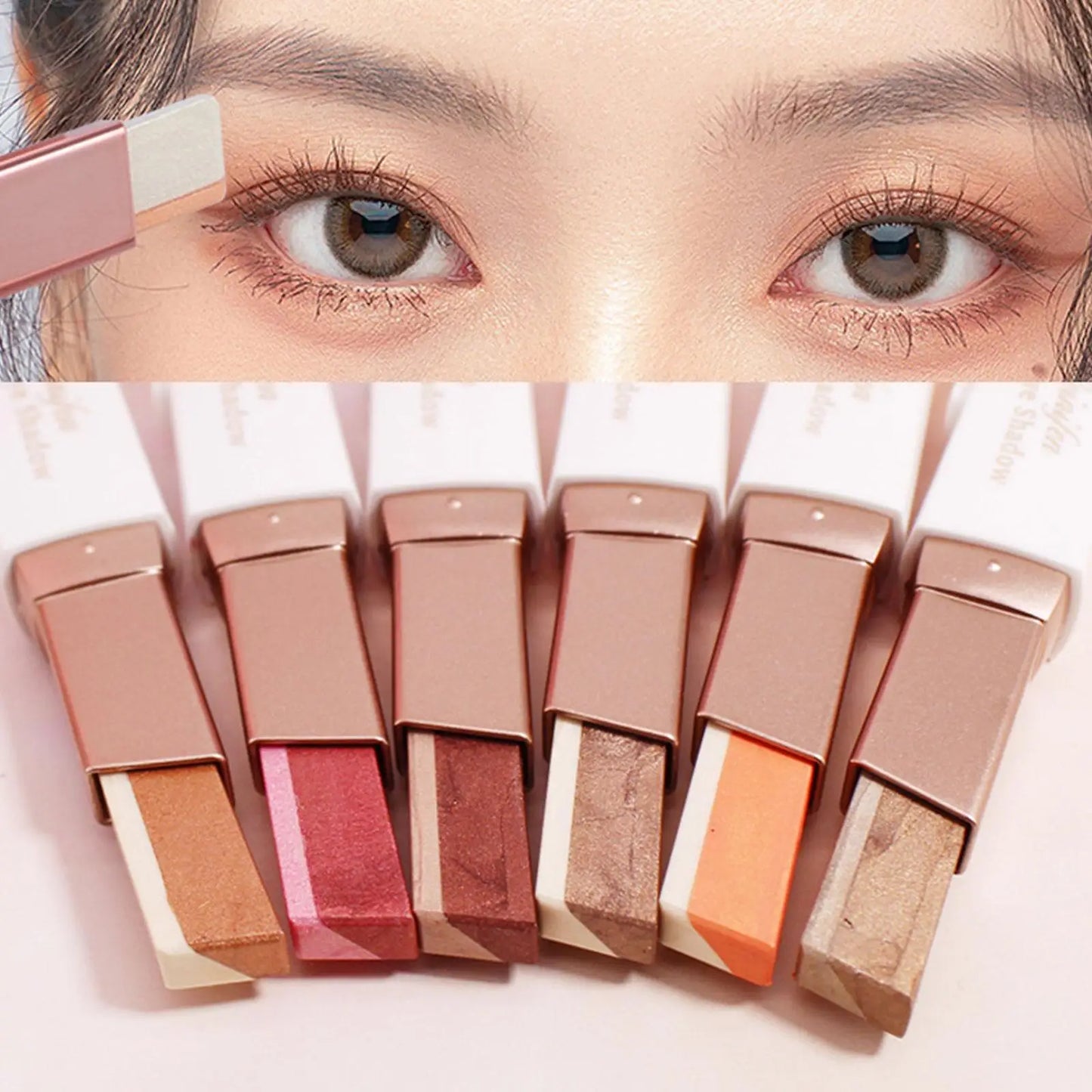 Dual-Color Waterproof Shimmer Eyeshadow Stick