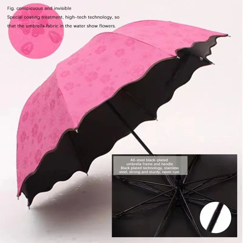 Red Leaf Portable Folding Umbrella