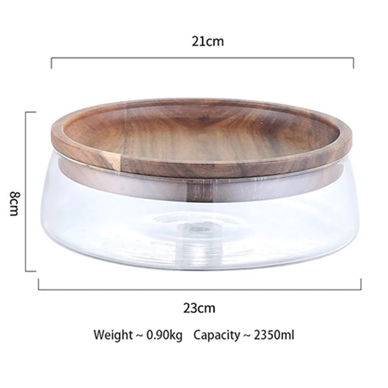 Glass Storage Containers with Wooden Lids